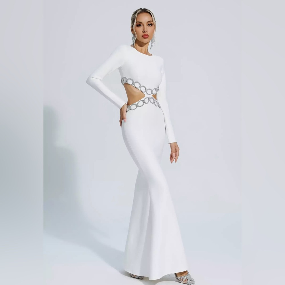 Elegant White Cutout dress
